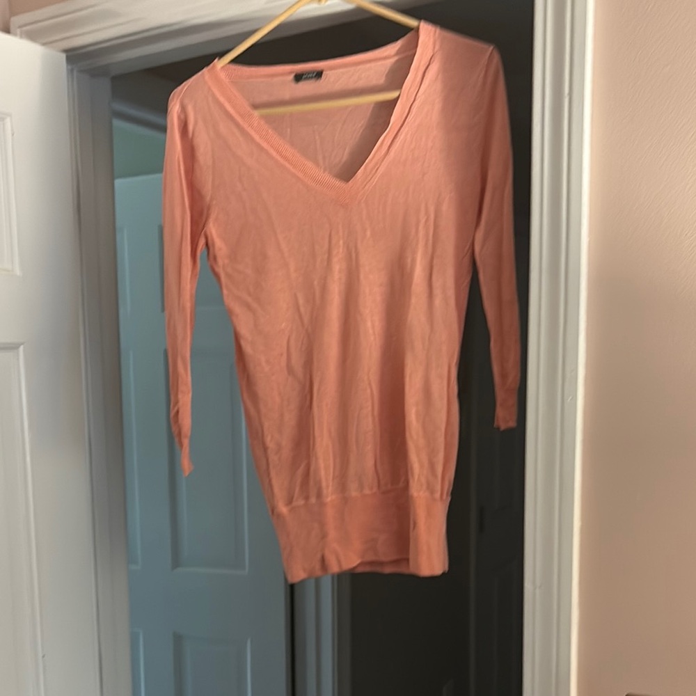 J. Crew Coral V-Neck Sweater